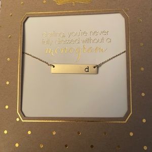 Mud Pie Letter d 16 in necklace in goldtone